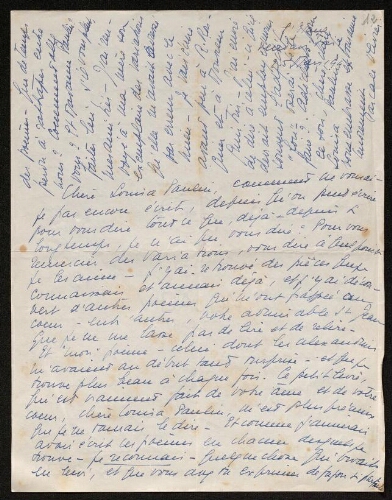Lettre de Pascale Olivier à Louisa Paulin, le 25 mars 1942