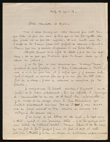 Lettre de Mio van Looberghe à Louisa Paulin, le 29 janvier 1938