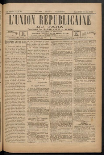 Union républicaine du Tarn (L’), 28 février 1903
