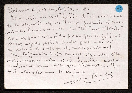 Lettre de Louisa Paulin à Théophile Briant, le 24 juin 1942