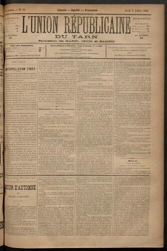 Union républicaine du Tarn (L’), 6 juillet 1888