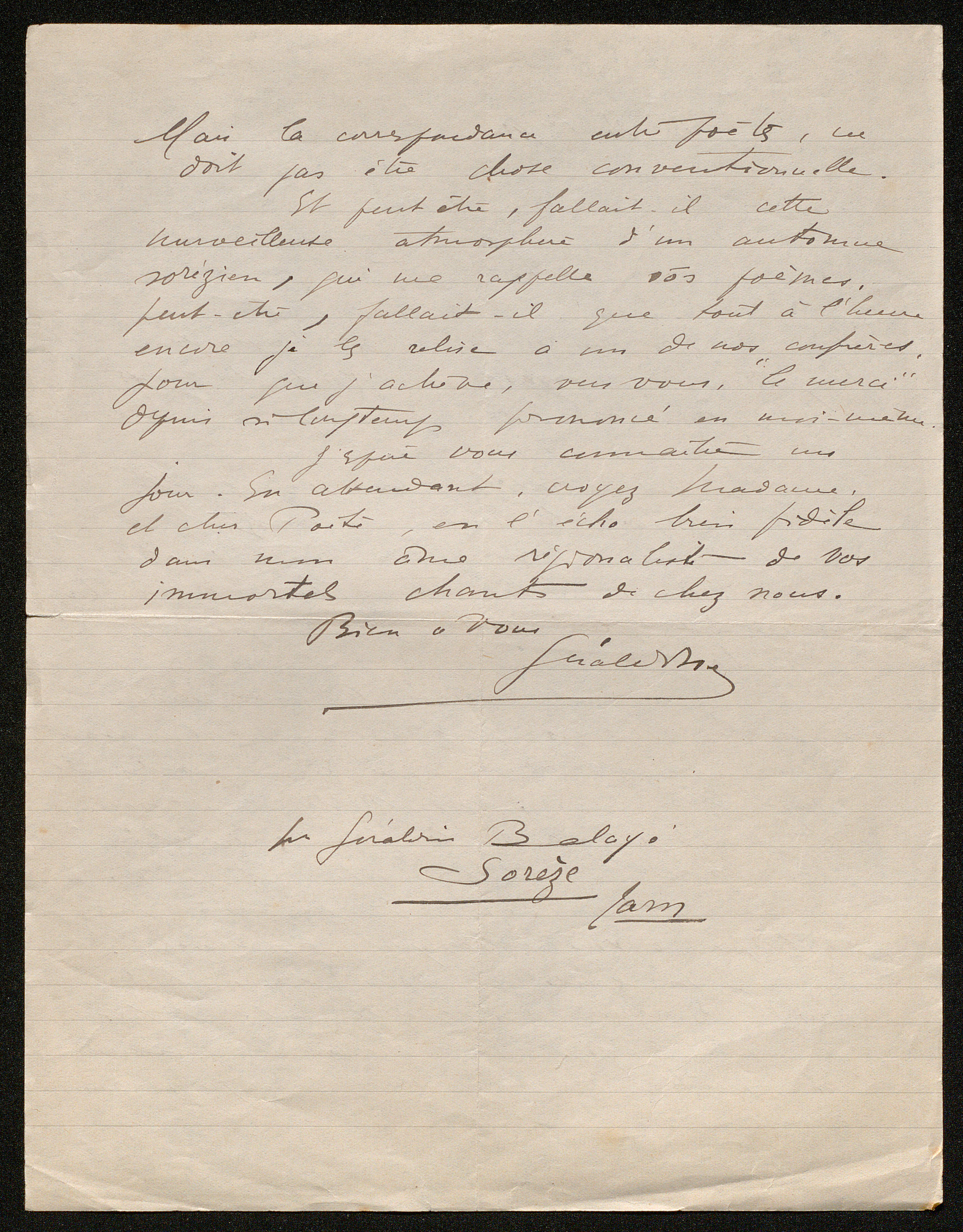 Lettre de Géraldine à Louisa Paulin, le 24 octobre 1941